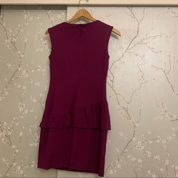 TRINA Turk Bonsoir Peplum Ruffle Dress Purple XS 2 - Picture 7 of 8